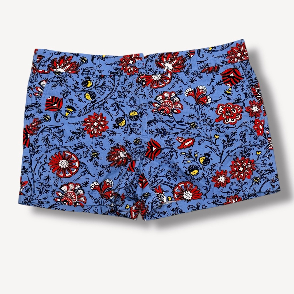 LOFT Women’s Size 16 Blue Floral Cotton Shorts 4” Inseam